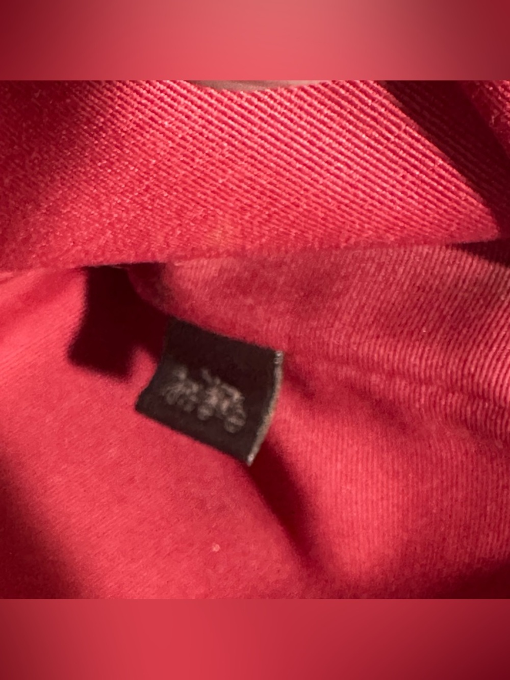 Coach Red Textured Leather Storypatch Pouch - Picture 9 of 9
